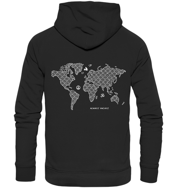 The Worldmap (Front & Back Print)- Organic Hoodie UNISEX