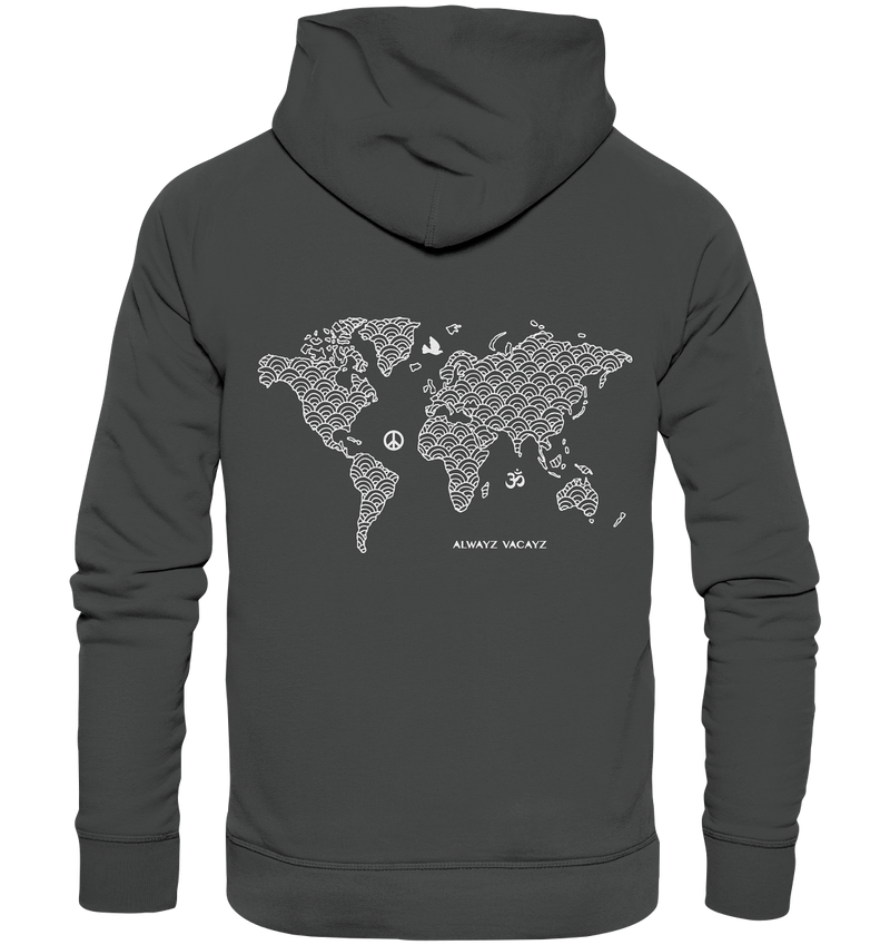 The Worldmap (Front & Back Print)- Organic Hoodie UNISEX
