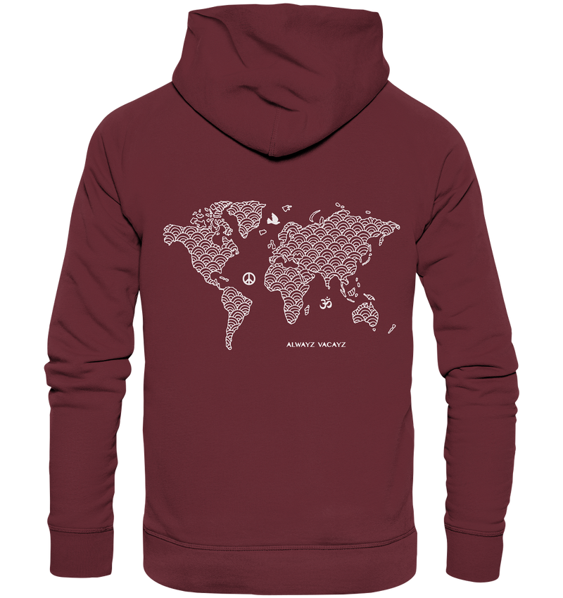 The Worldmap (Front & Back Print)- Organic Hoodie UNISEX